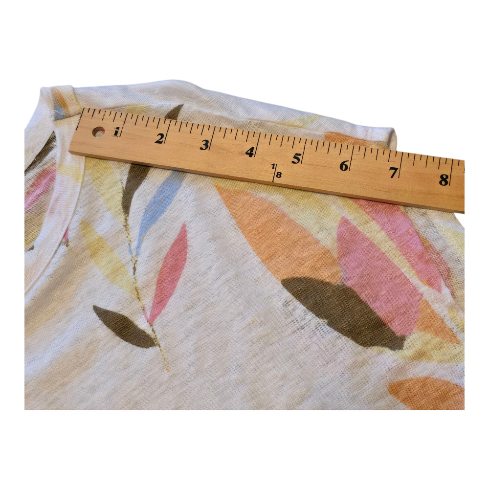 Cynthia Rowley Top Womens Size Medium 100% Linen Tropical Leaf Print Resortwear - Picture 6 of 8